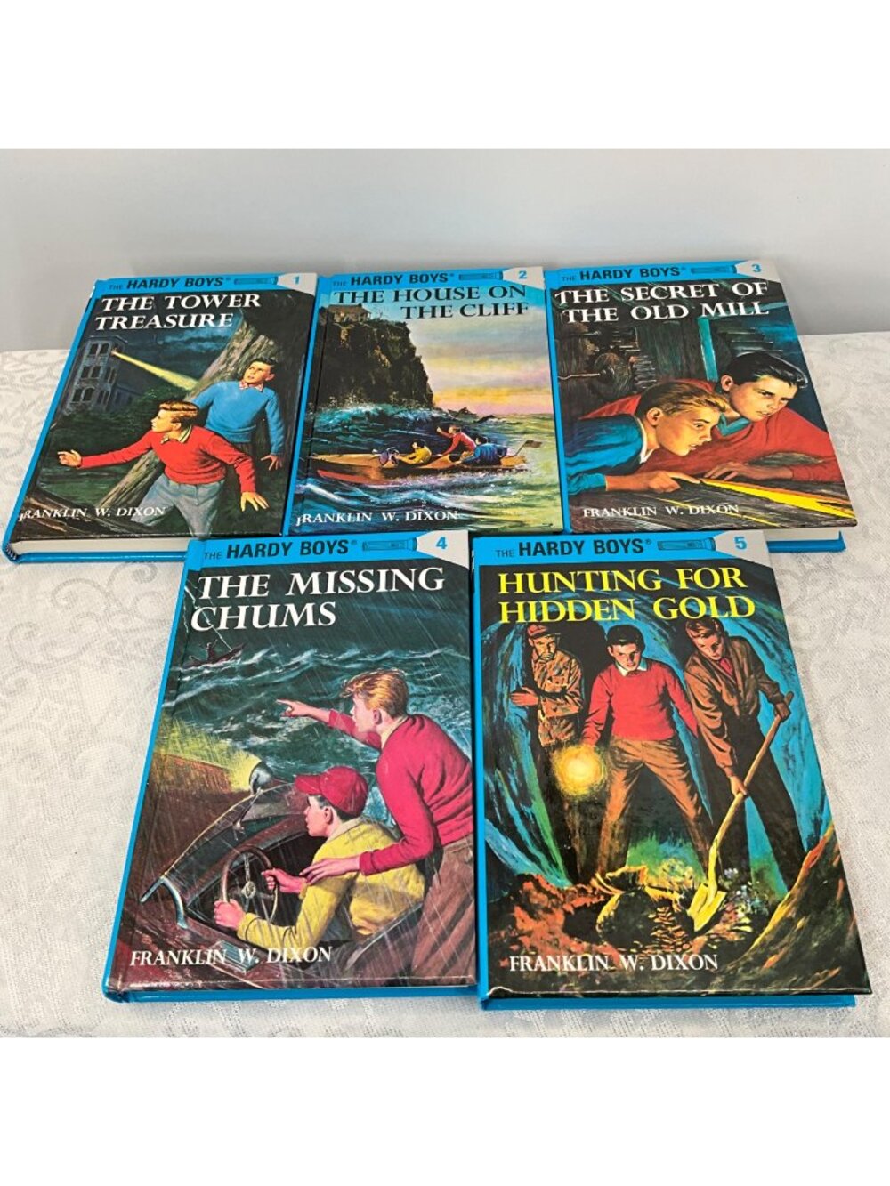 The Hardy Boys Volumes 1-5 Hardcover Books By Franklin W. Dixon Mystery Set Clas